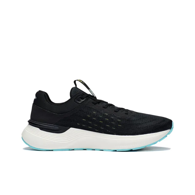 LiNing Light And Shadow Element Anti Slip And Wear Resistant Breathable Low Top Running Shoes Men's Black Cyan-1