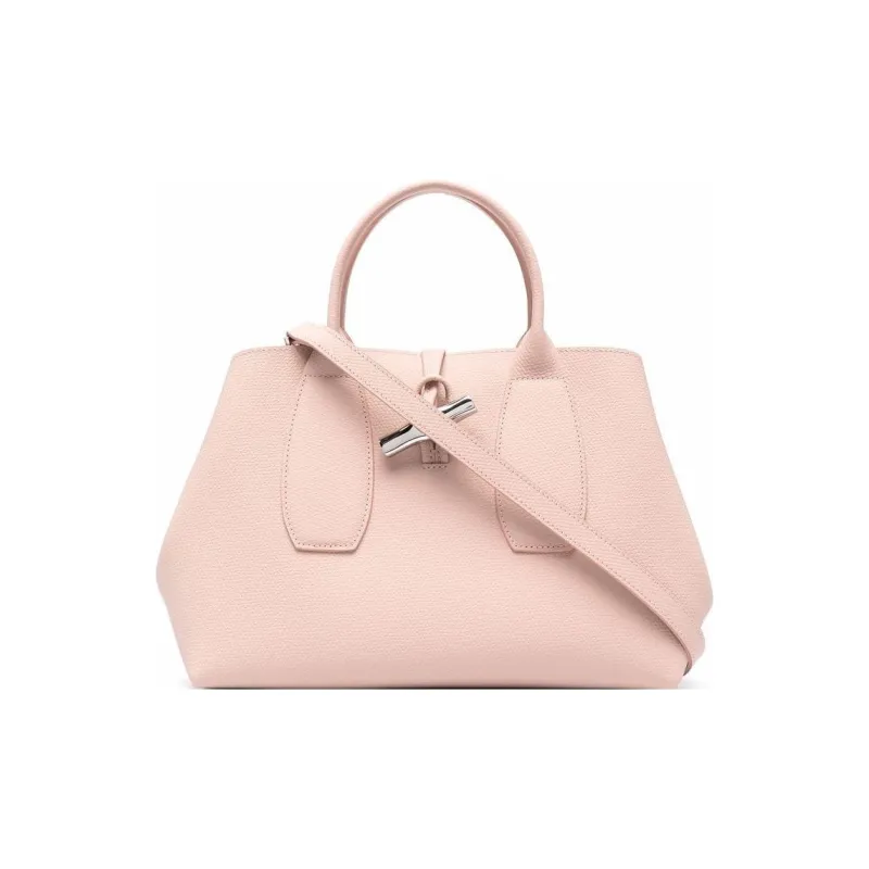 LONGCHAMP Roseau Cow Leather Crossbody Bags Handbags Medium Size Women's Soft Pink-0
