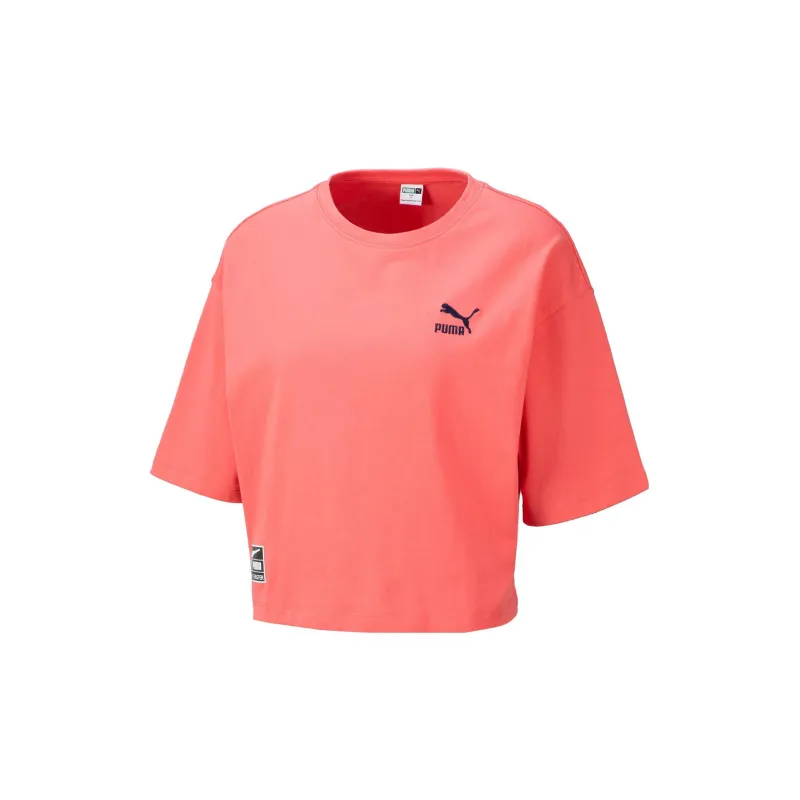 PUMA T Shirts Women's Heart Red-1
