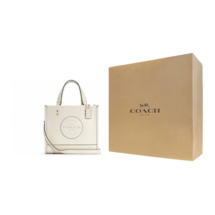 COACH Dempsey Cow Leather Tote Bag, Shopping Bag, Crossbody Bag, Handbag Trumpets Women's White-8