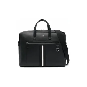 BALLY Calfskin Briefcase, Shoulder Bag, Crossbody Bag, Handbag Regular Men's Black