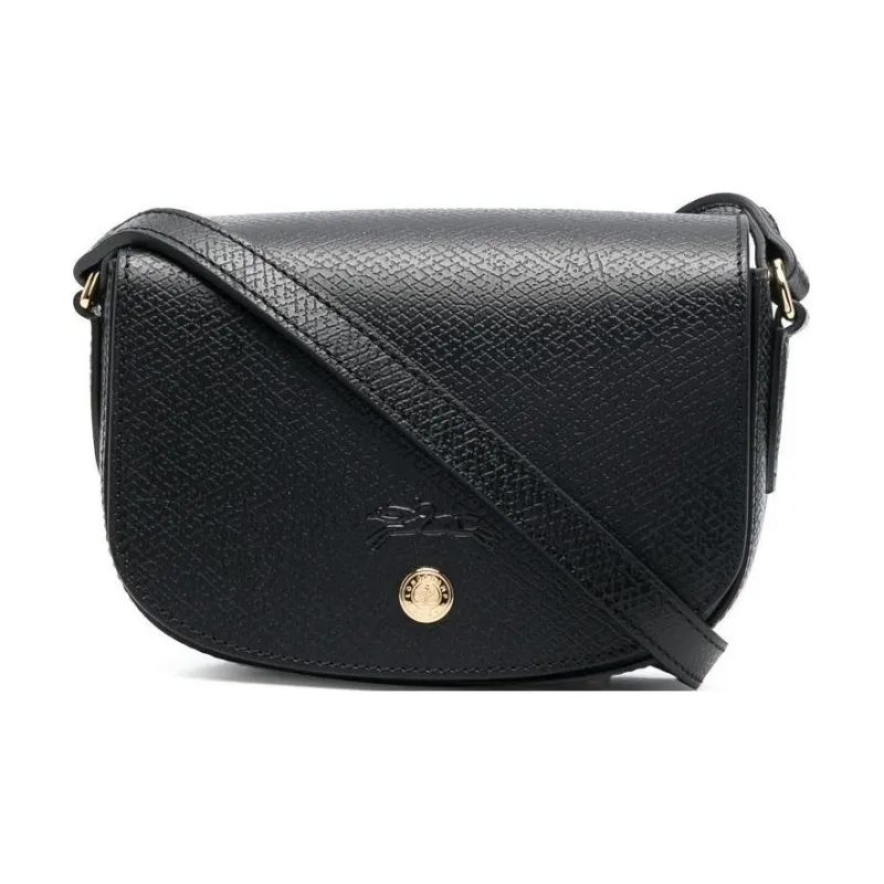 LONGCHAMP Épure Cow Leather Saddle Bag, Crossbody Bag Women's Black-0