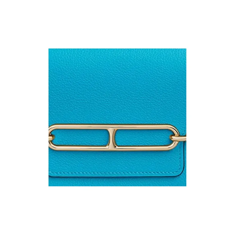 HERMES Evercolor Calfskin Detachable Coin Purse Sling Bag One Shoulder Crossbody Fanny Pack Women's Blue-3