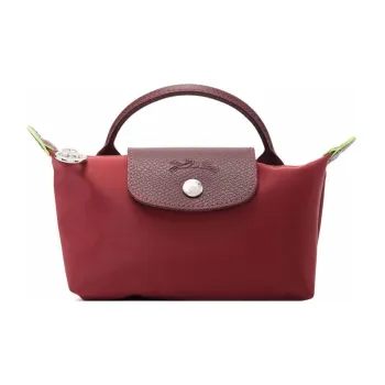 LONGCHAMP Le Pliage Green Canvas Dumpling Bag Canvas Bag Handbag Clutch Women's Maroon