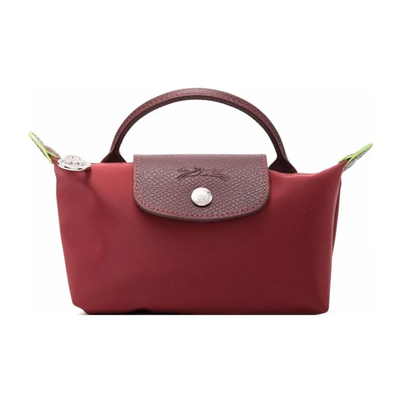 LONGCHAMP Le Pliage Green Canvas Dumpling Bag Canvas Bag Handbag Clutch Women's Maroon-0