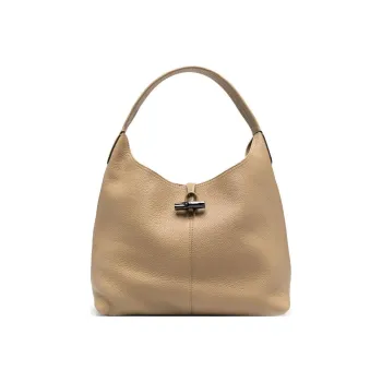 LONGCHAMP Roseau Essential Cow Leather Shoulder Bag Handbag Shoulder Bag Small Size Women's Beige