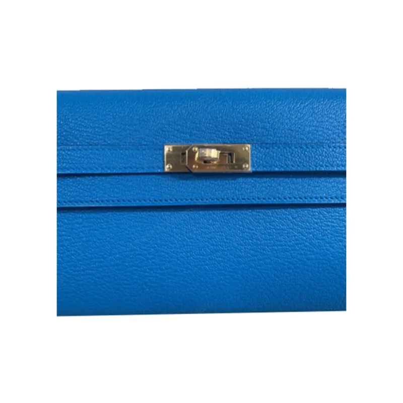 HERMES Kelly To Go Mysore Goat Skin Shoulder Bag Crossbody Bag Small Size Women's OF Bleu Frida Florida Blue-3
