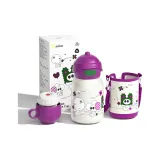 Mountain Moon Purple Straw Cup+Tea Cup Lid+Cup Sleeve