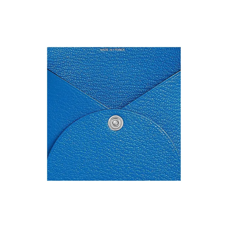 HERMES Bastia Mysore Goat Skin Wallet Women's T7 Bleu Hydra Water Nymph Blue-2