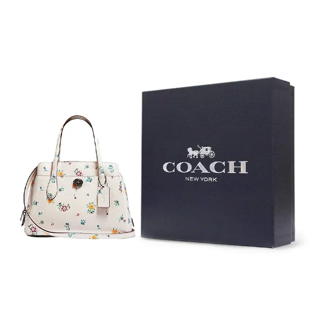 COACH Lora Leather Handbag, Shoulder Bag, Crossbody Bag, Clutch Tubas Women's Chalk White-4