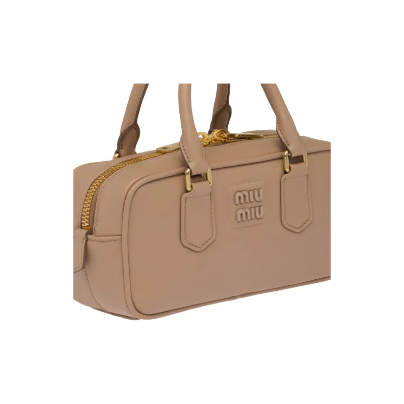 MIU MIU Leather Shoulder Bag, Crossbody Bag, Handbag Women's Cameo Brown-3