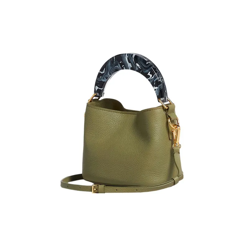 MARNI Venice Calfskin Bucket Bags Shoulder Bag Crossbody Bag Handbag Mini Women's Green-4