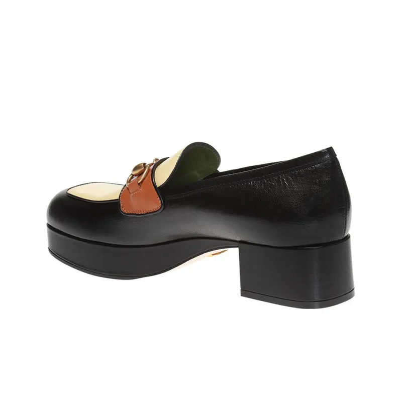 GUCCI Platform Shoes Women's Black Yellow-3