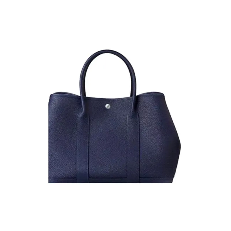 HERMES Garden Party Cow Leather Garden Handbag 36 Unisex Midnight Blue-3