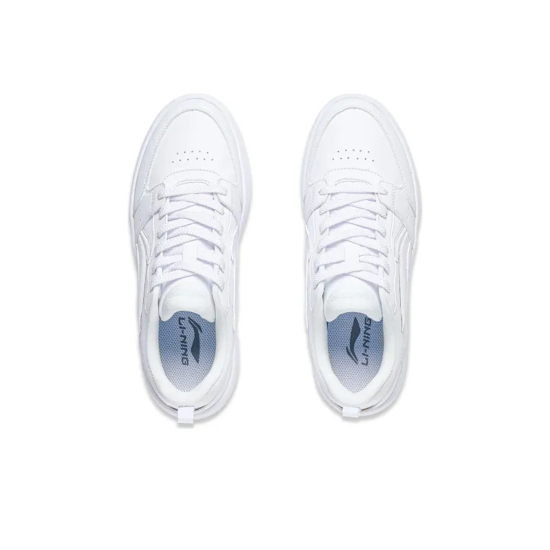 LiNing Acer Truncatum Cushioning Anti-Slip And Wear-Resistant Low-Top Skateboard Shoes Women's Standard White-3