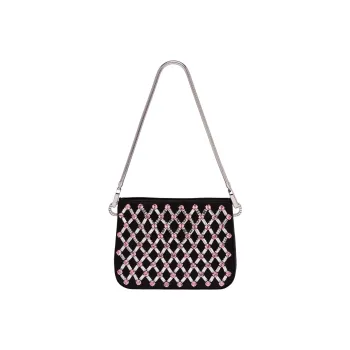 MIU MIU SASSY Satin Handbag Shoulder Bag Women's Black