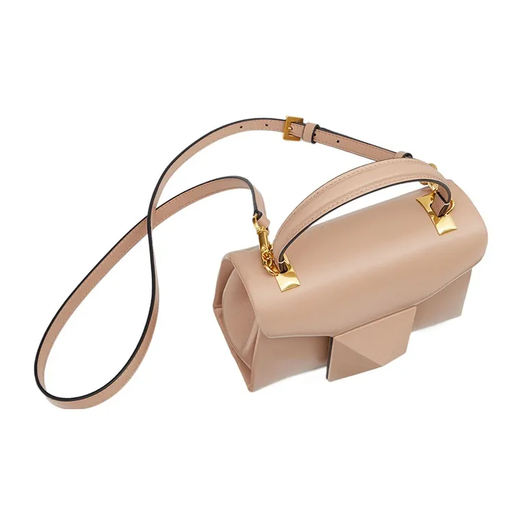 Valentino One Stud Napa Lambskin Shoulder Bag Crossbody Bag Handbag Mini Women's Cinnamon Pink-4