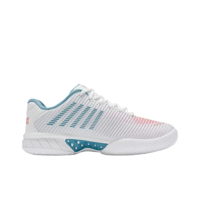KSWISS Slip Resistant Low Top Tennis Shoes Women's White Blue Pink-1