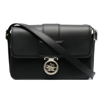 LONGCHAMP BOX TROT Calfskin Small Square Bag Shoulder Bag Crossbody Bag Medium Size Women's Black