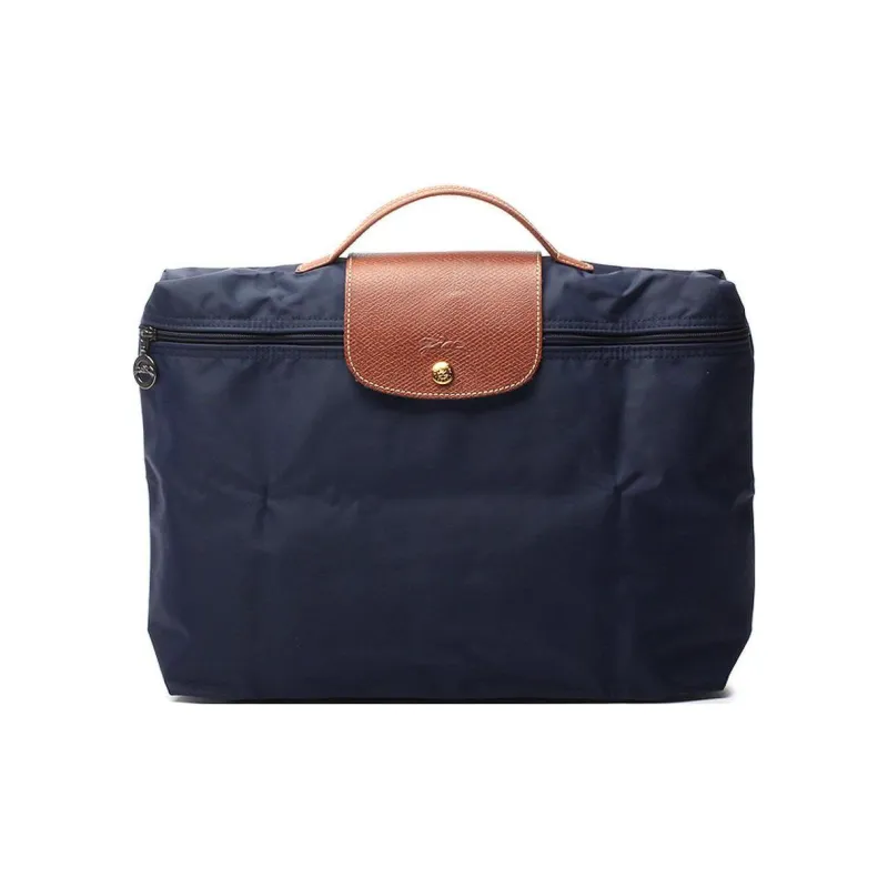 LONGCHAMP Le Pliage Recycled Canvas With Leather Trim Canvas Bag, Handbag, Briefcase Trumpets Men's Navy Blue-1
