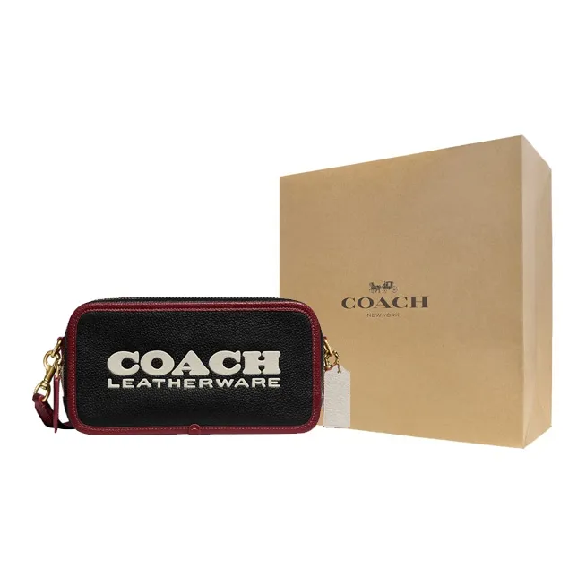COACH Kia Natural Pebbled Leather Camera Bag, Shoulder Bag, Crossbody Bag Women's Black-4