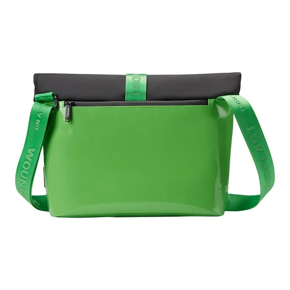 WPT PVC Messenger Bag Commute Shoulder Bag Crossbody Bag Large Size Unisex Black-13