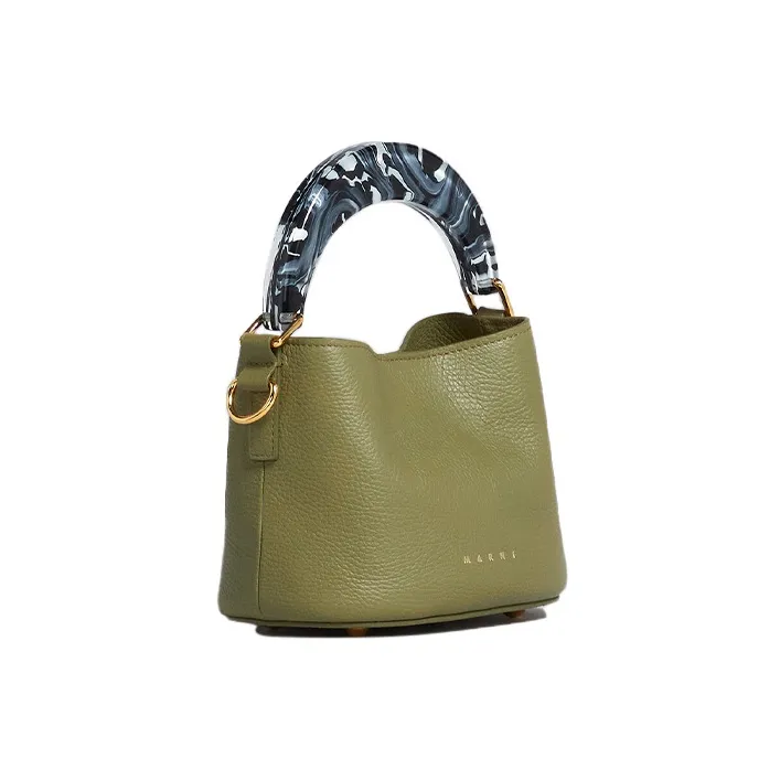MARNI Venice Calfskin Bucket Bags Shoulder Bag Crossbody Bag Handbag Mini Women's Green-1