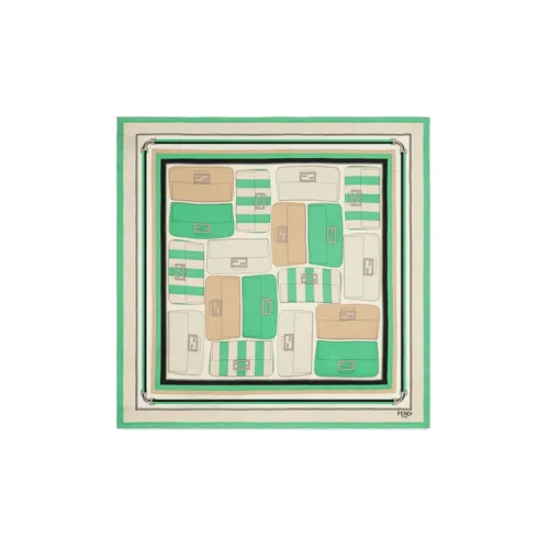 FENDI Baguette Silk Scarves Women's Green