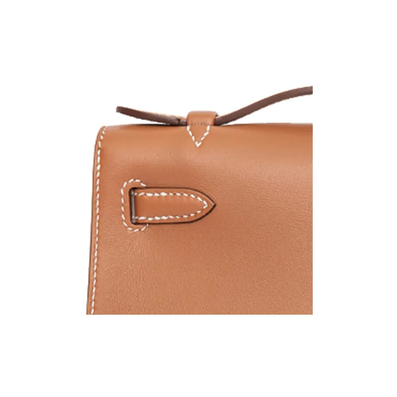 HERMES Swift Leather Kelly Bag Handbags Mini Women's Cigar Gray-3