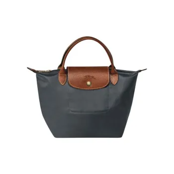 LONGCHAMP Fabric Dumpling Bag Handbags Small Size Women's Metal Gray