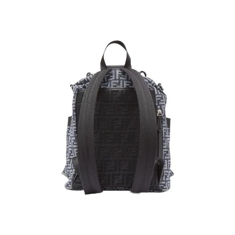 FENDI Cotton With Calfskin Backpack Regular Men's Black-2