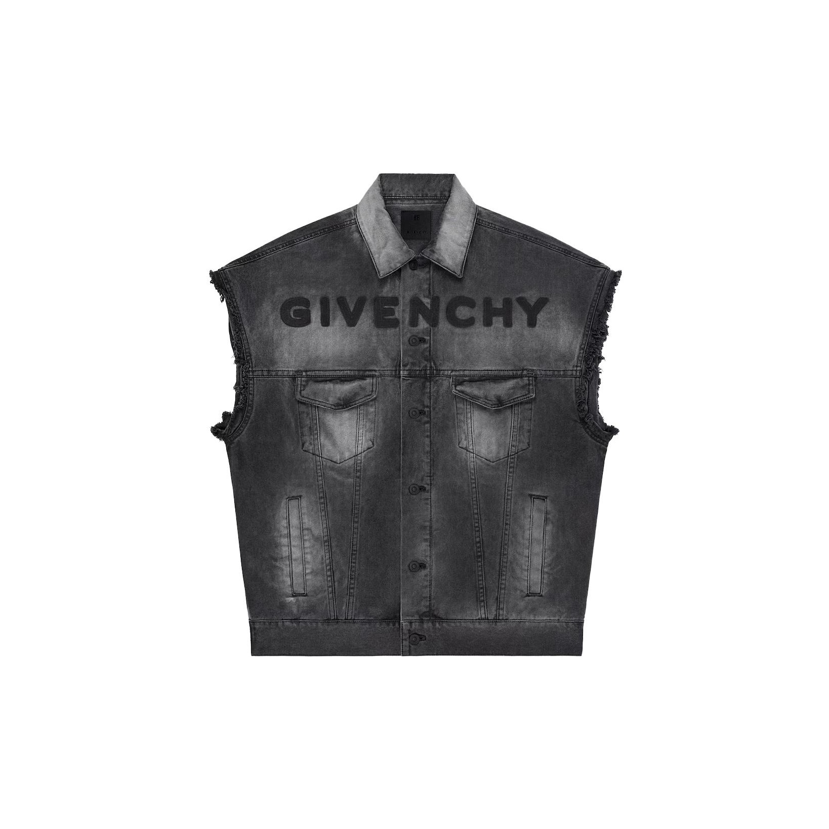 Givenchy Logo Denim Jackets Men Gray POIZON