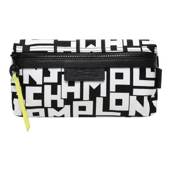 LONGCHAMP Le Pliage LGP Fabric Wallet Makeup Bag Clutch Regular Women's Black White