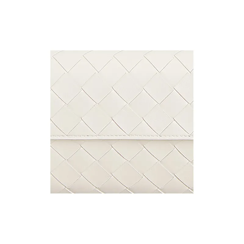 Bottega Veneta Calfskin Shoulder Bag Crossbody Bag Wallet Women's White-3