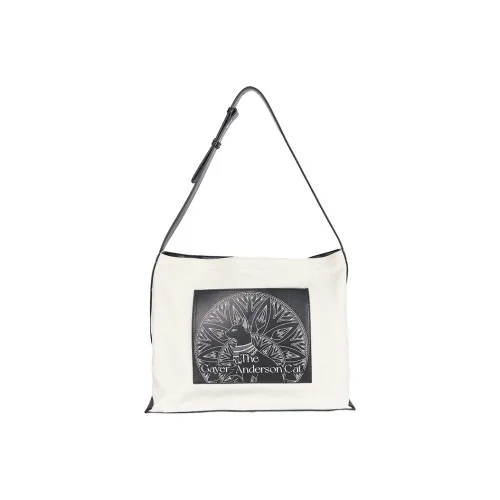 The British Museum Anderson Cat Canvas Shoulder Bag Large Size Women's Black/White