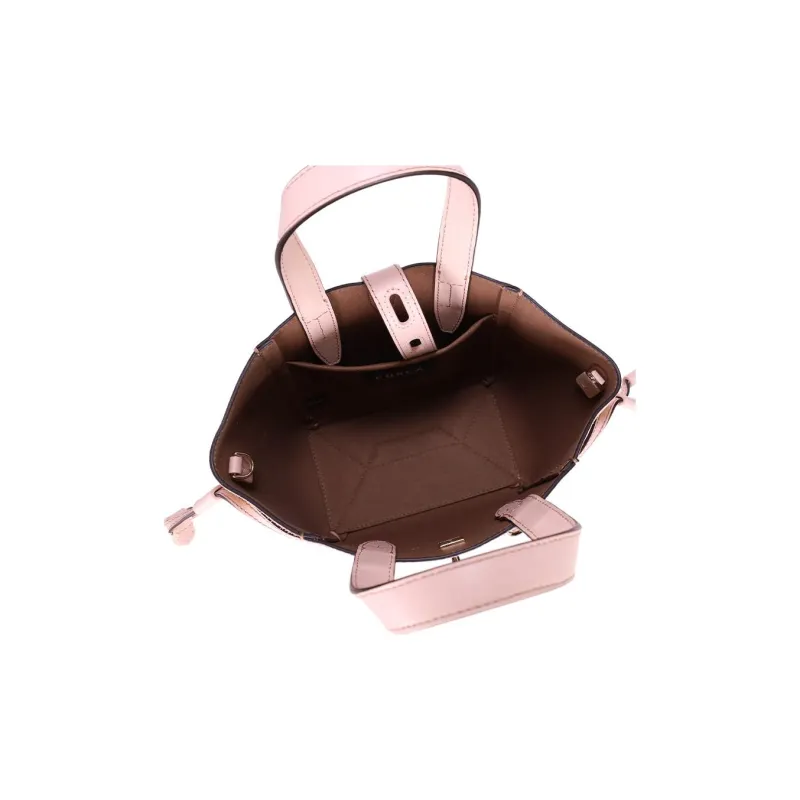 Furla Net Collection Cow Leather Basket Bag, Handbag, Shoulder Bag, Crossbody Bag Small Size Women's Pink-3