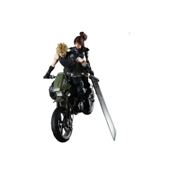 SQUARE ENIX Play Arts Kai Final Fantasy VII: Remake Jesse+Claude Steele+Motorcycle Black Action Figures