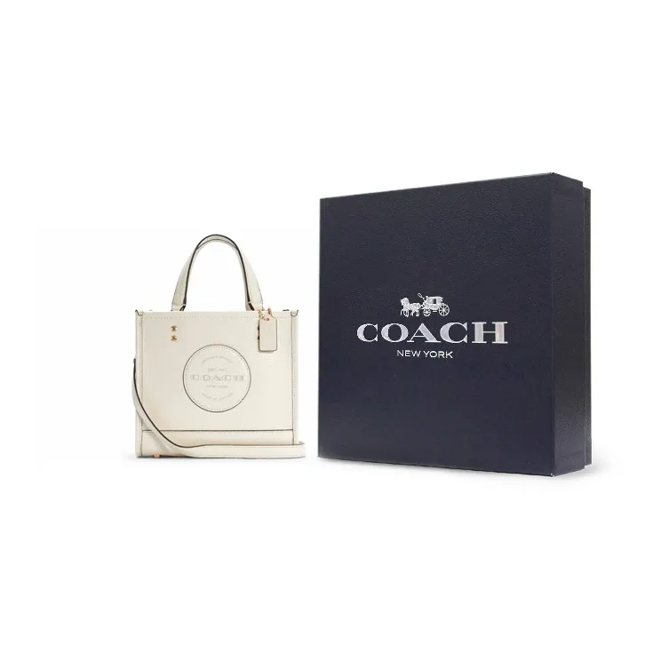 COACH Dempsey Cow Leather Tote Bag, Shopping Bag, Crossbody Bag, Handbag Trumpets Women's White-6