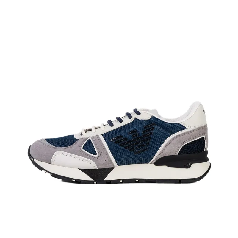 EMPORIO ARMANI Cushioning Low Top Sports Casual Shoes Men's Gray Blue-0