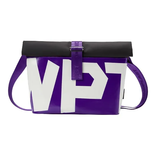 WPT PVC Messenger Bag Commute Shoulder Bag Crossbody Bag Large Size Unisex Black-22