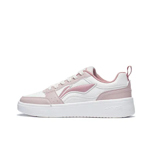 LINING Acer Truncatum Skateboard Shoes Women's Low-Top White/Pink