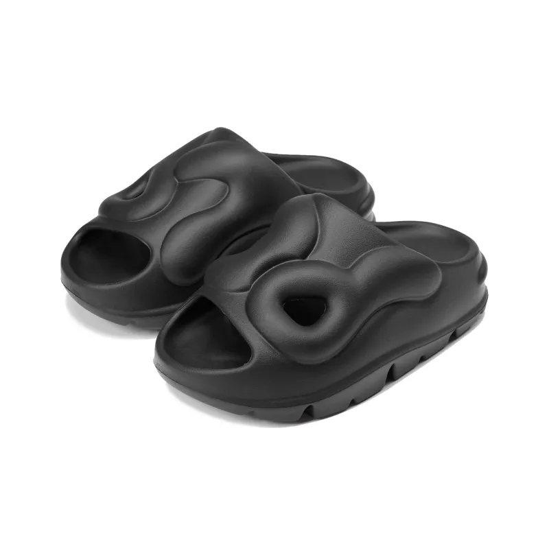 PCLP 2023 Spring Summer Broken Mirror Slide Slippers Unisex Black-2