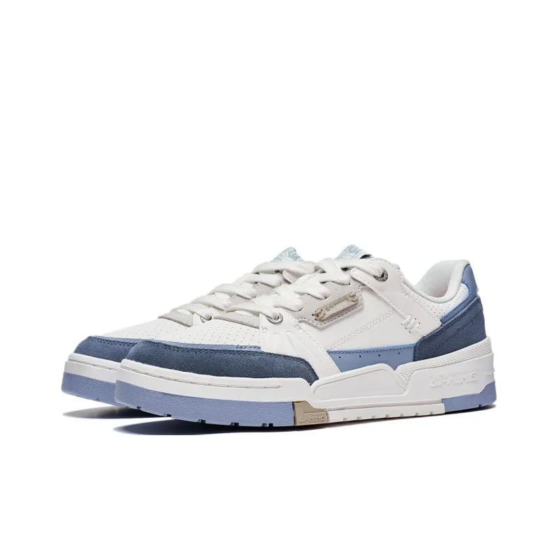 LiNing Journey 1.5 Anti Slip Wear Resistant Low Top Skateboard Shoes Men's White Gray Blue-2