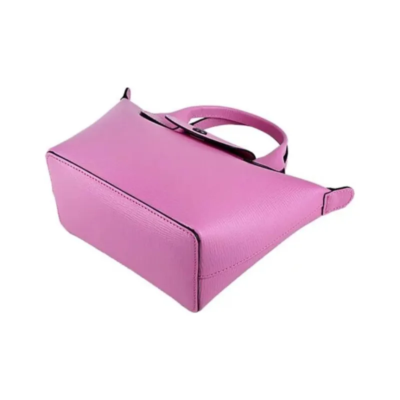 LONGCHAMP Le Pliage Cuir Cow Leather Dumpling Bag, Shoulder Bag, Crossbody Bag, Handbag Mini Women's Peony Pink-4