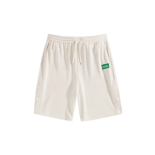 PEACEBIRD MEN Casual Shorts Unisex Off White Straight Fit