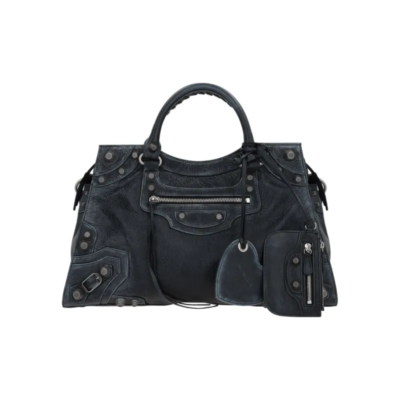 Balenciaga Neo Cagole City Lambskin Handbag Shoulder Bag Regular Women's Washed Black-0