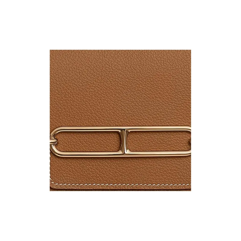 HERMES Roulis Evercolor Calfskin Pig Nose Wallet Coin Purse Card Holder Fanny Pack Women's Gold/Lime-1
