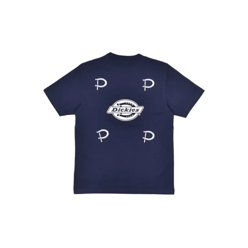 Pop Trading Company X Dickies X POP TRADING COMPANY Joint Name T-Shirts Men Navy Blue-1