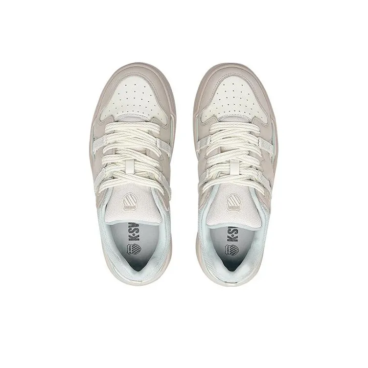 KSWISS Kraft Slip Resistant Shock Absorbers Low Top Skateboard Shoes Women's Beige Gray-3