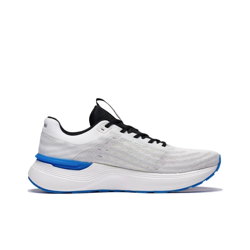 LiNing Light And Shadow Element Anti Slip And Wear Resistant Breathable Low Top Running Shoes Men's White Black Blue-1